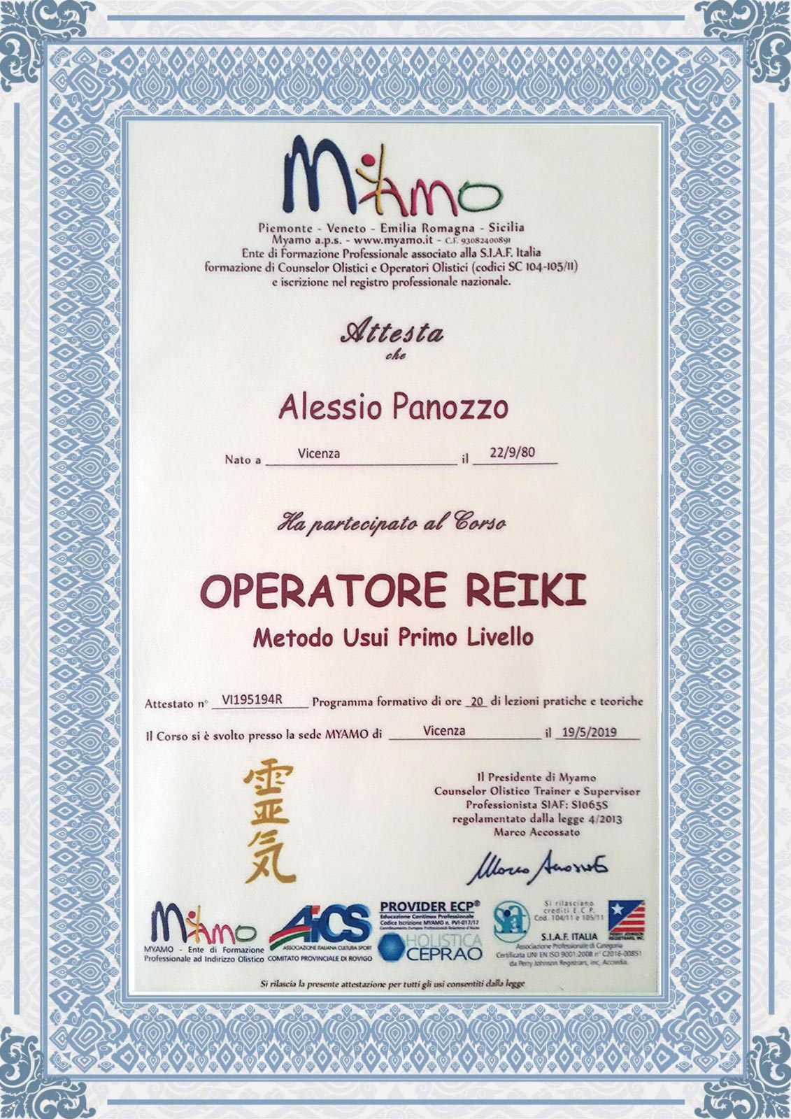 Operatore Reiki